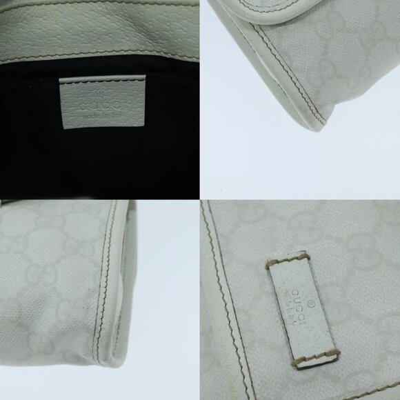 GUCCI GG Supreme Sherry Line Waist bag PVC White Red Navy 152597 Auth mr526 - Picture 16 of 16